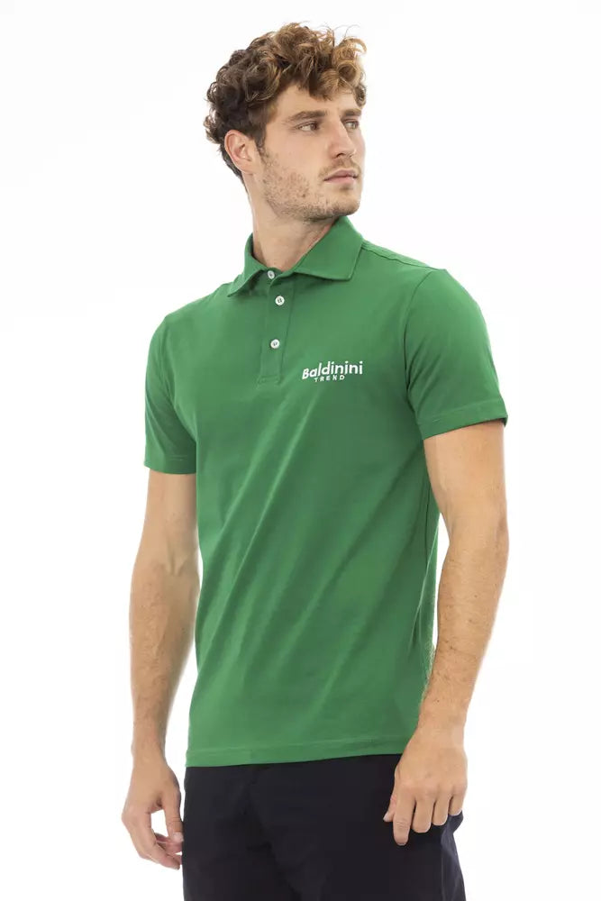 Baldinini Trend Grünes Herren-Poloshirt aus Baumwolle