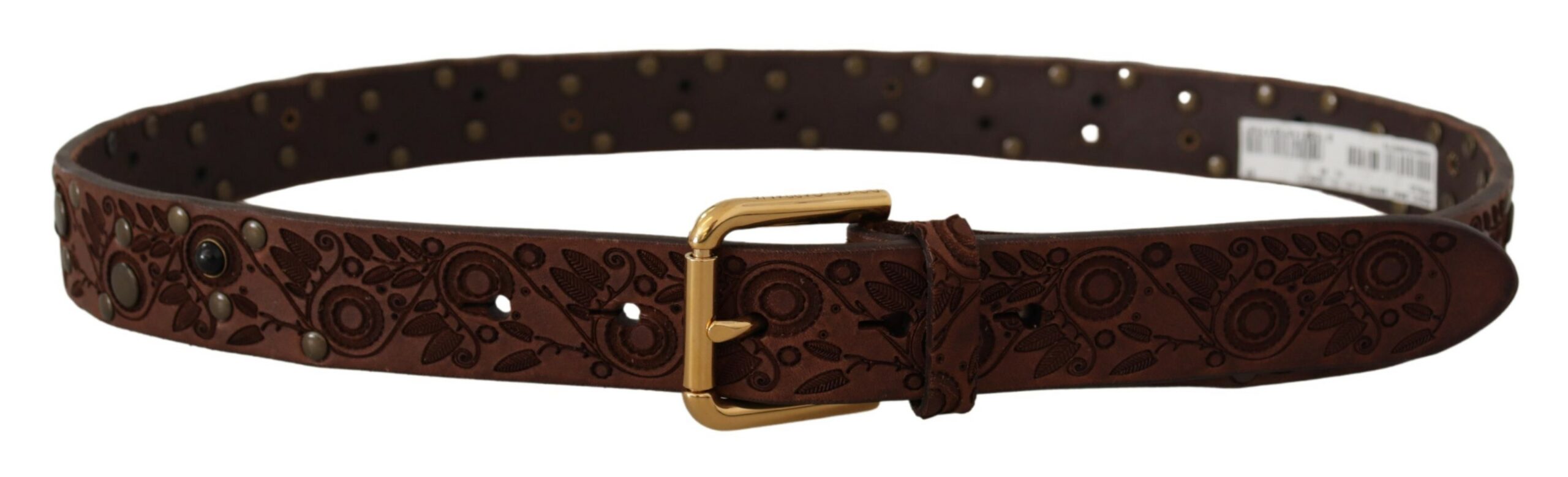 Curea elegantă din piele Dolce &amp; Gabbana cu cataramă gravată