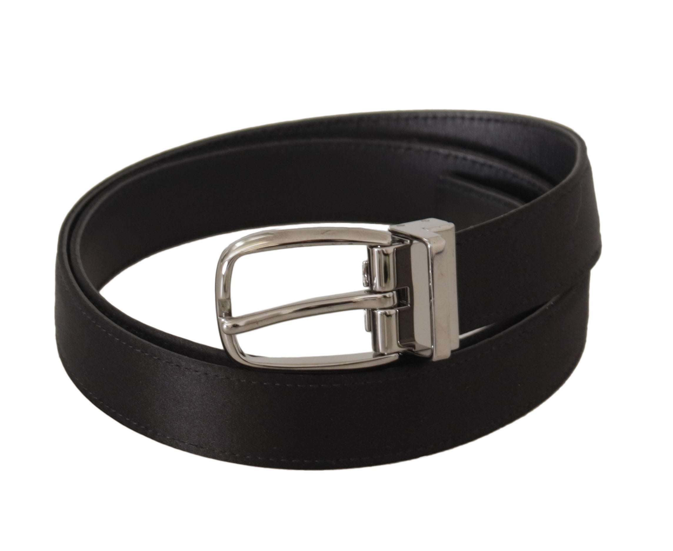 Curea elegantă din piele de mătase Dolce &amp; Gabbana cu cataramă cu logo