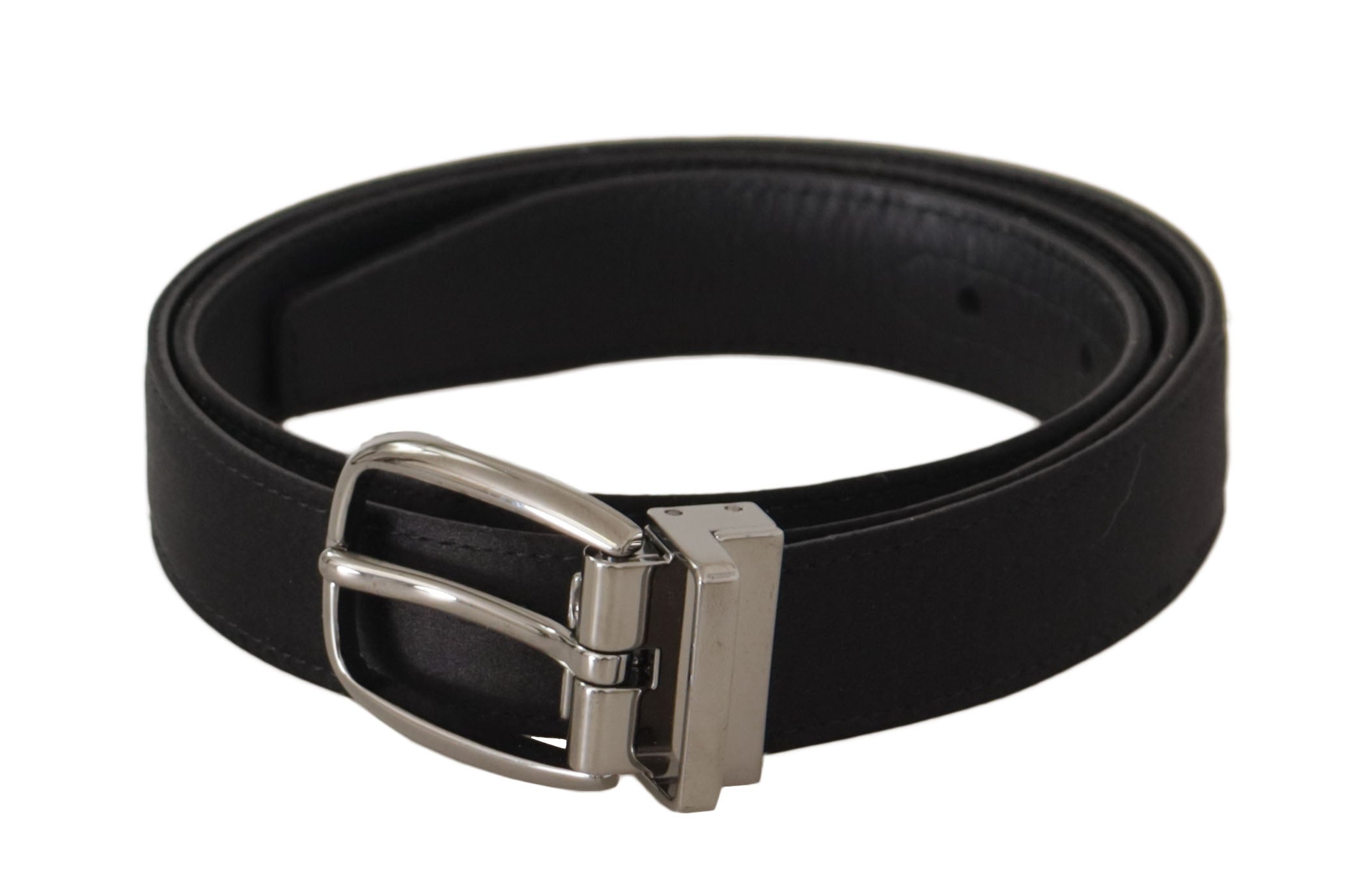 Curea elegantă din piele de mătase Dolce &amp; Gabbana cu cataramă cu logo