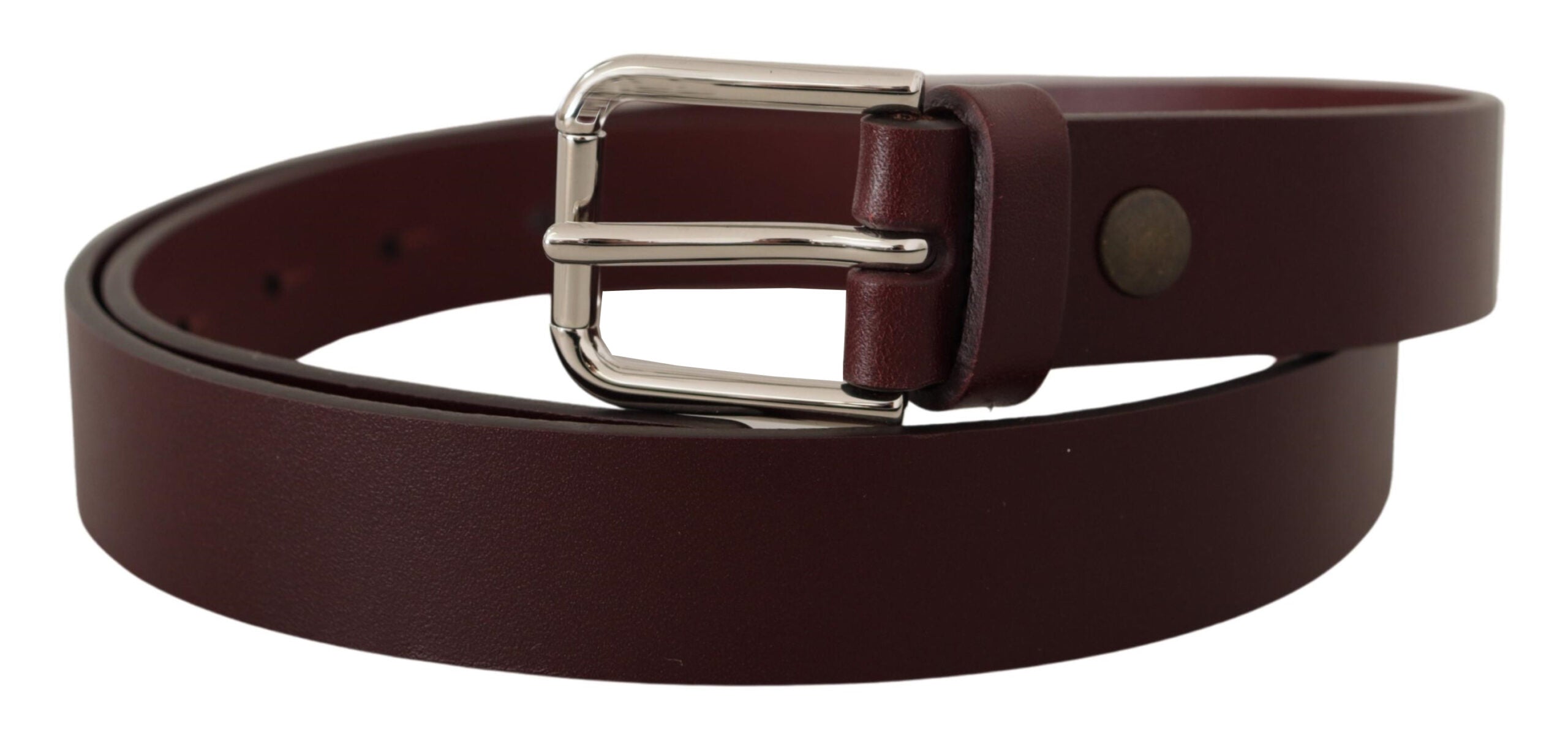 Curea Dolce &amp; Gabbana Maroon Luxe din piele cu cataramă metalică