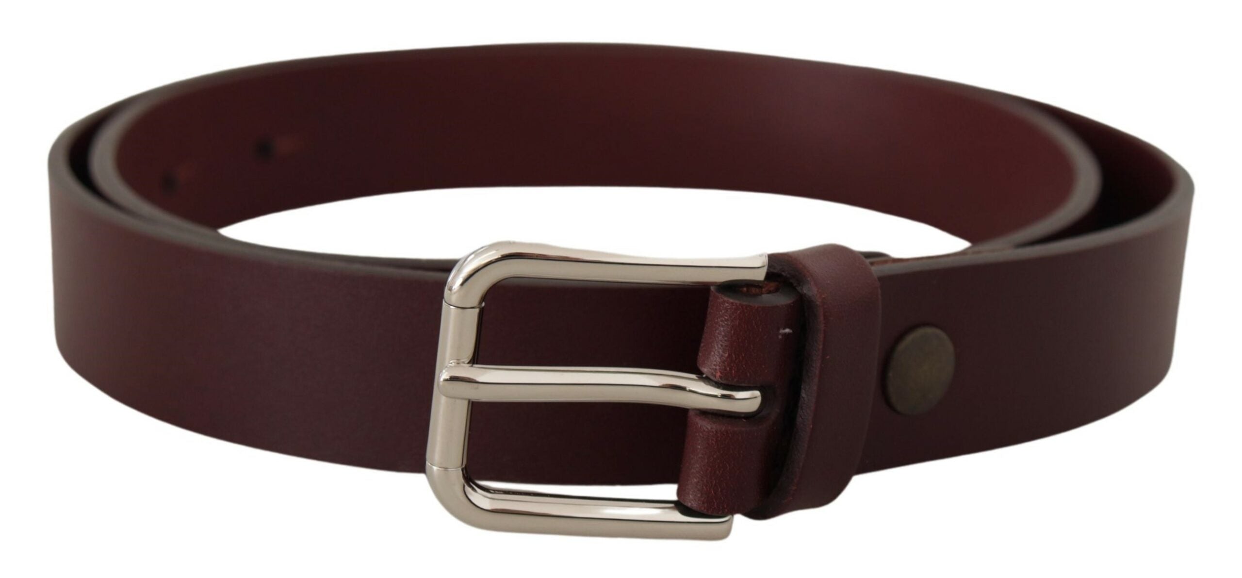Curea Dolce &amp; Gabbana Maroon Luxe din piele cu cataramă metalică