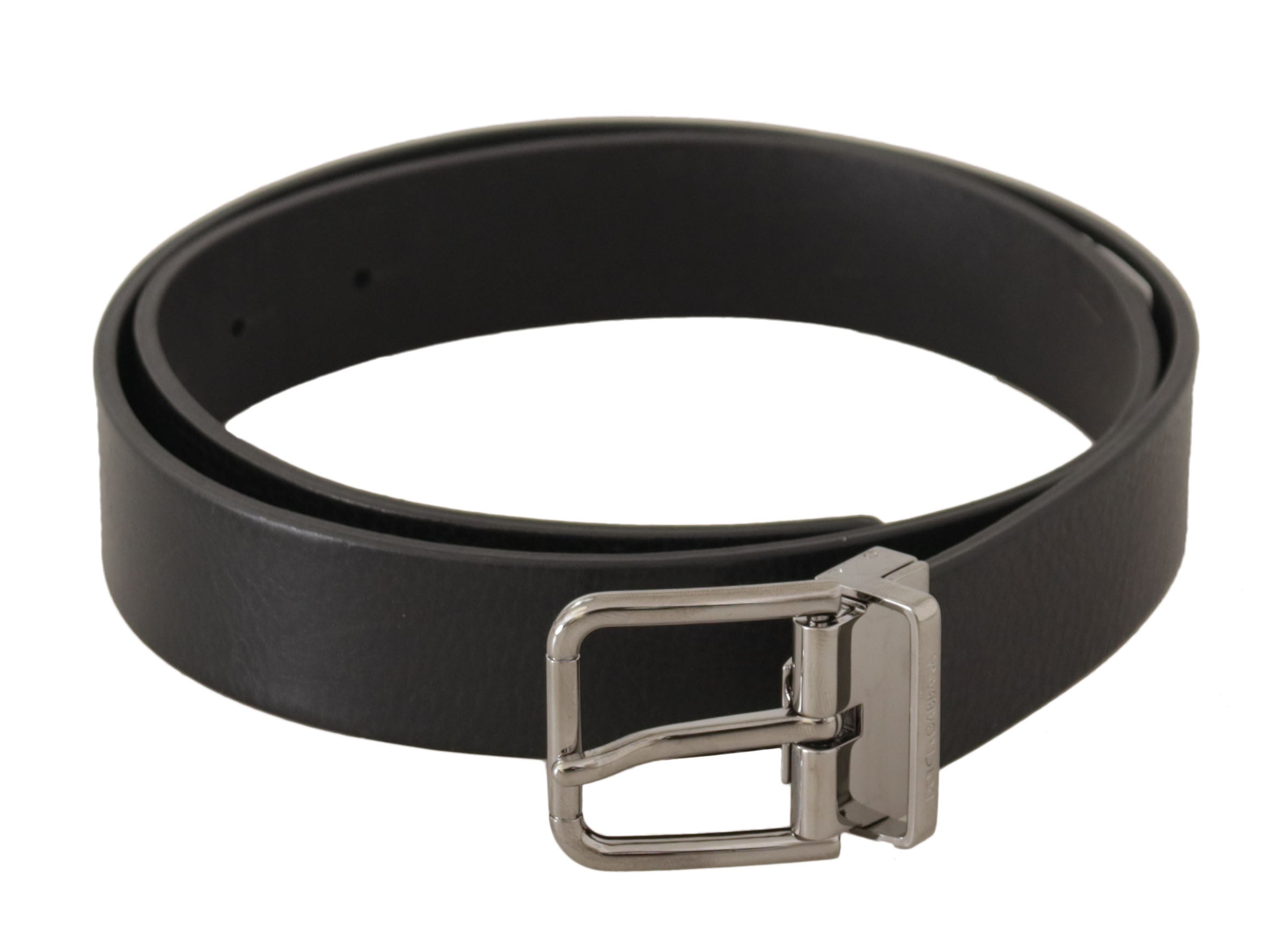 Curea elegantă din piele neagră Dolce &amp; Gabbana cu cataramă metalică