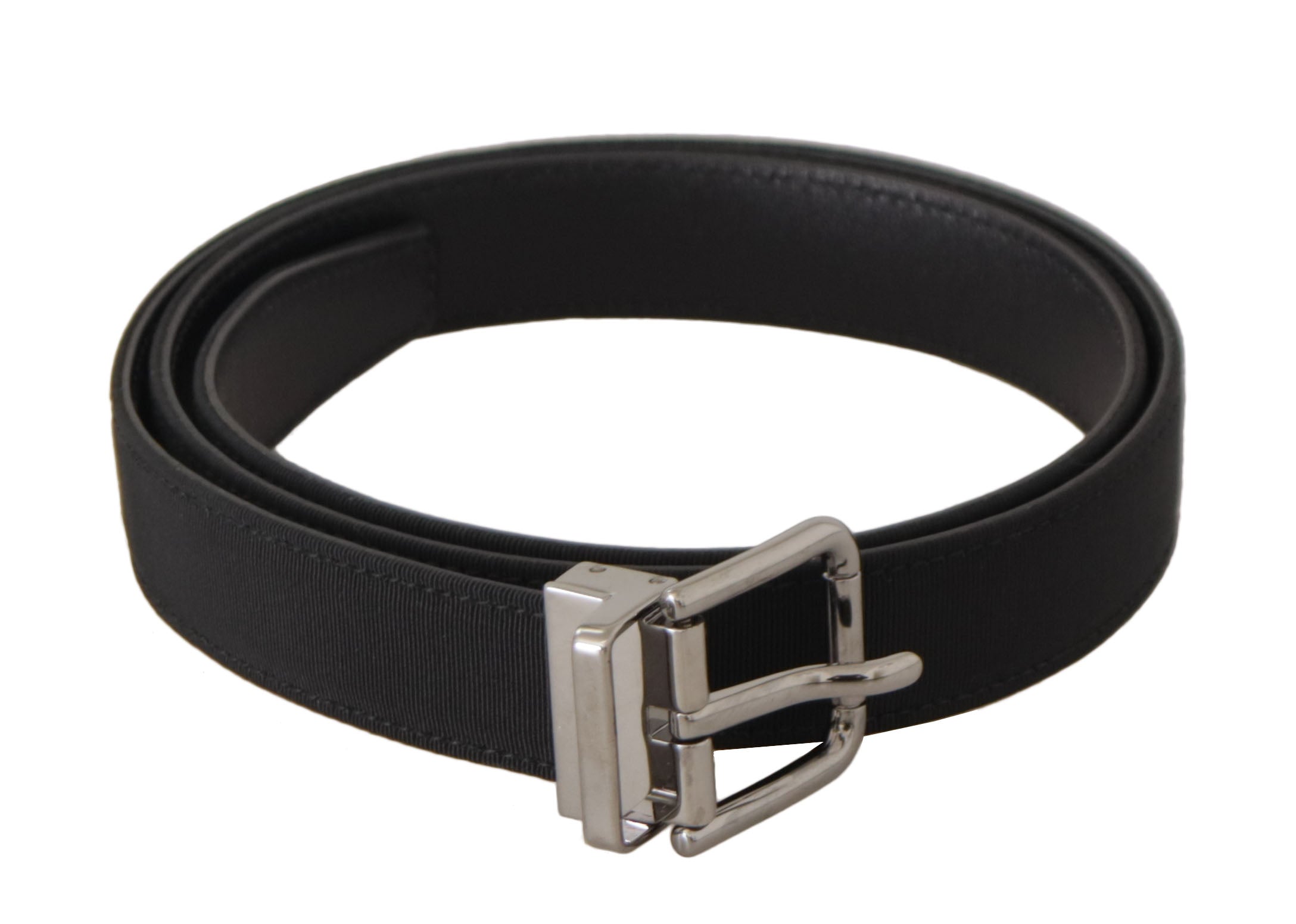 Curea elegantă din piele neagră Dolce &amp; Gabbana cu cataramă metalică