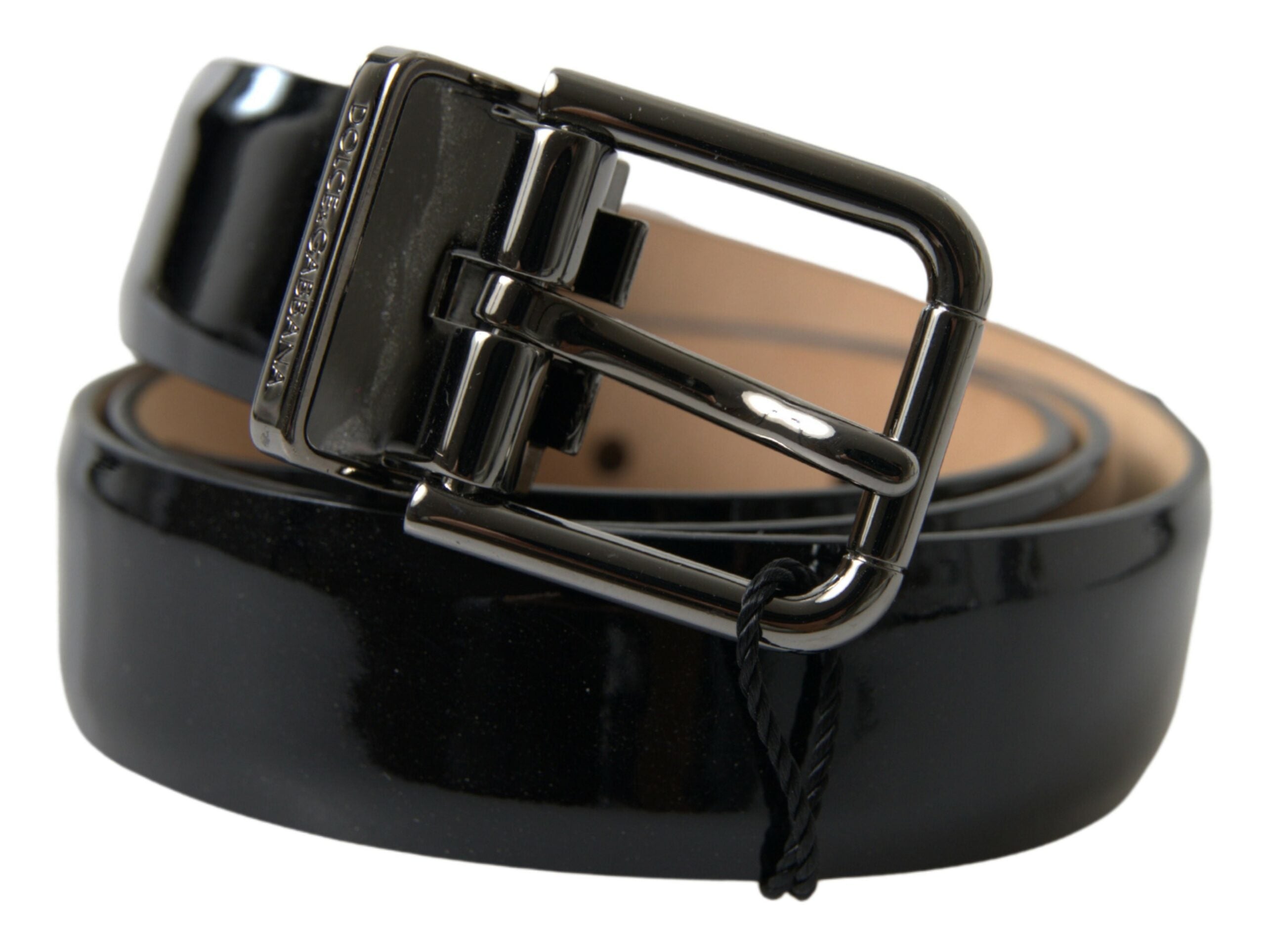 Curea elegantă din piele neagră Dolce &amp; Gabbana cu cataramă metalică