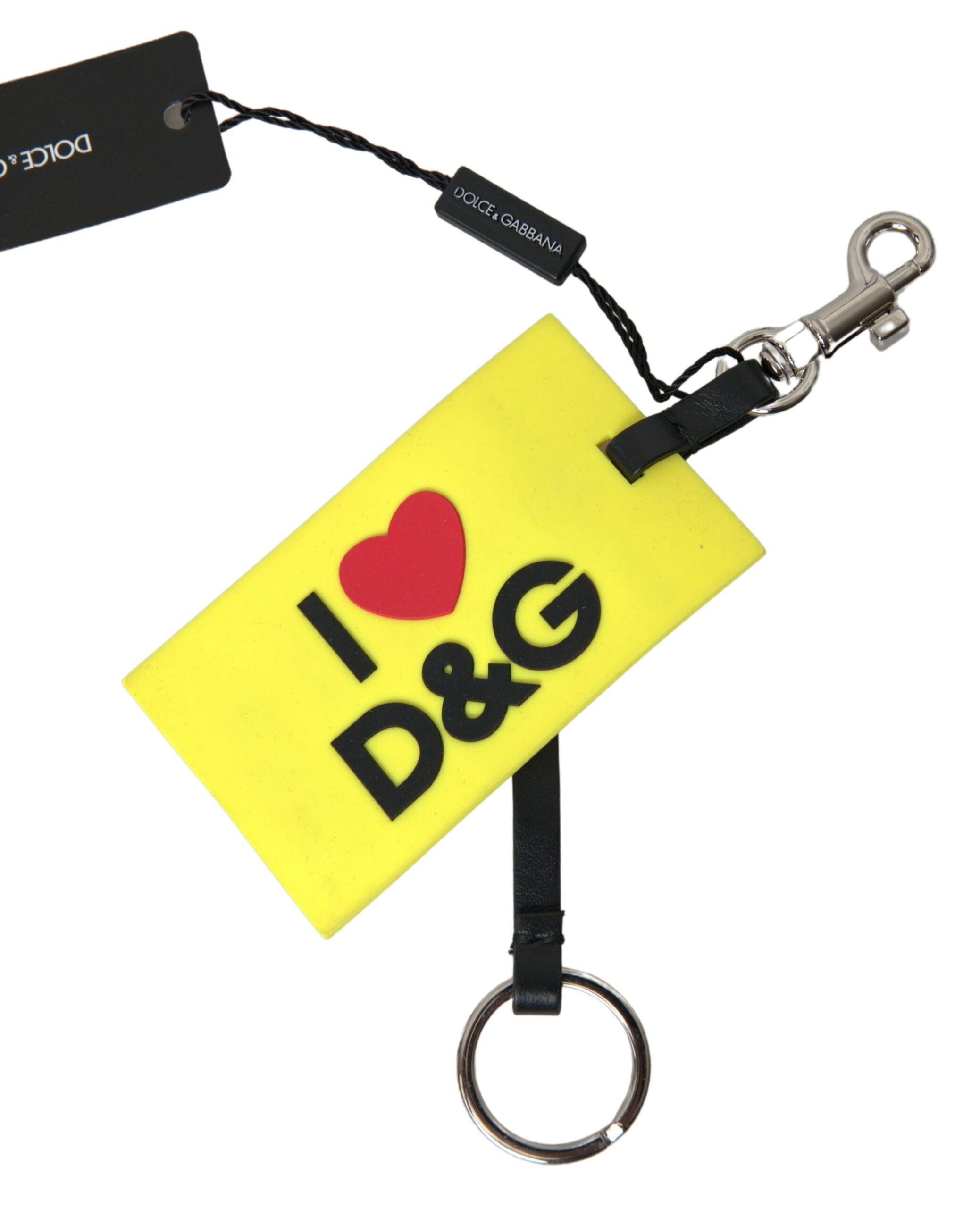 Breloc Dolce &amp; Gabbana Chic galben cu logo metalic
