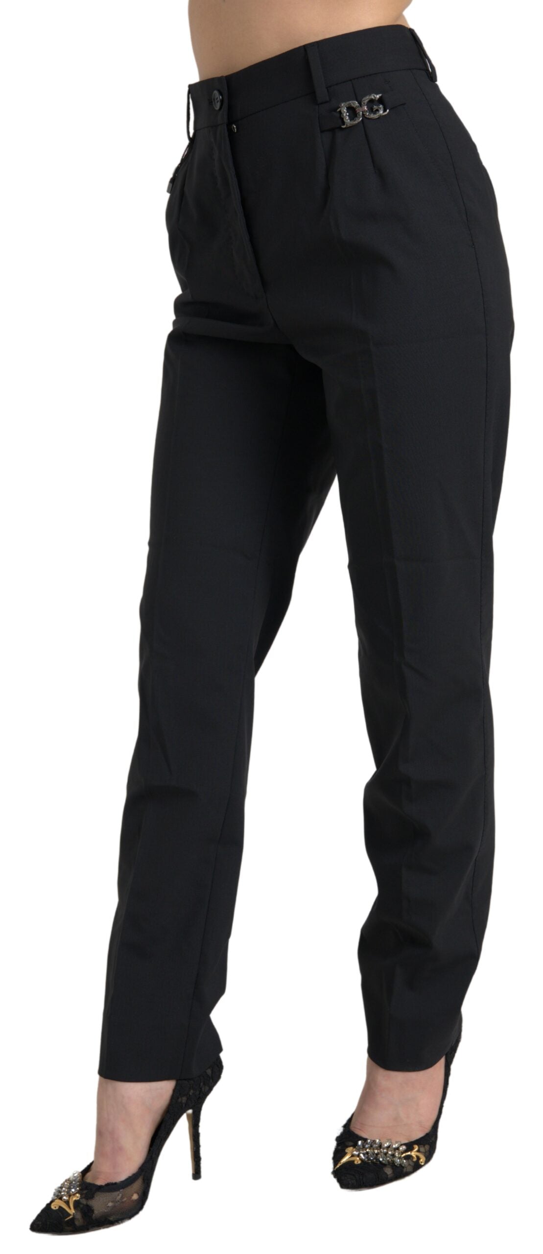 Dolce &amp; Gabbana Pantaloni eleganți conici din lână cu talie înaltă