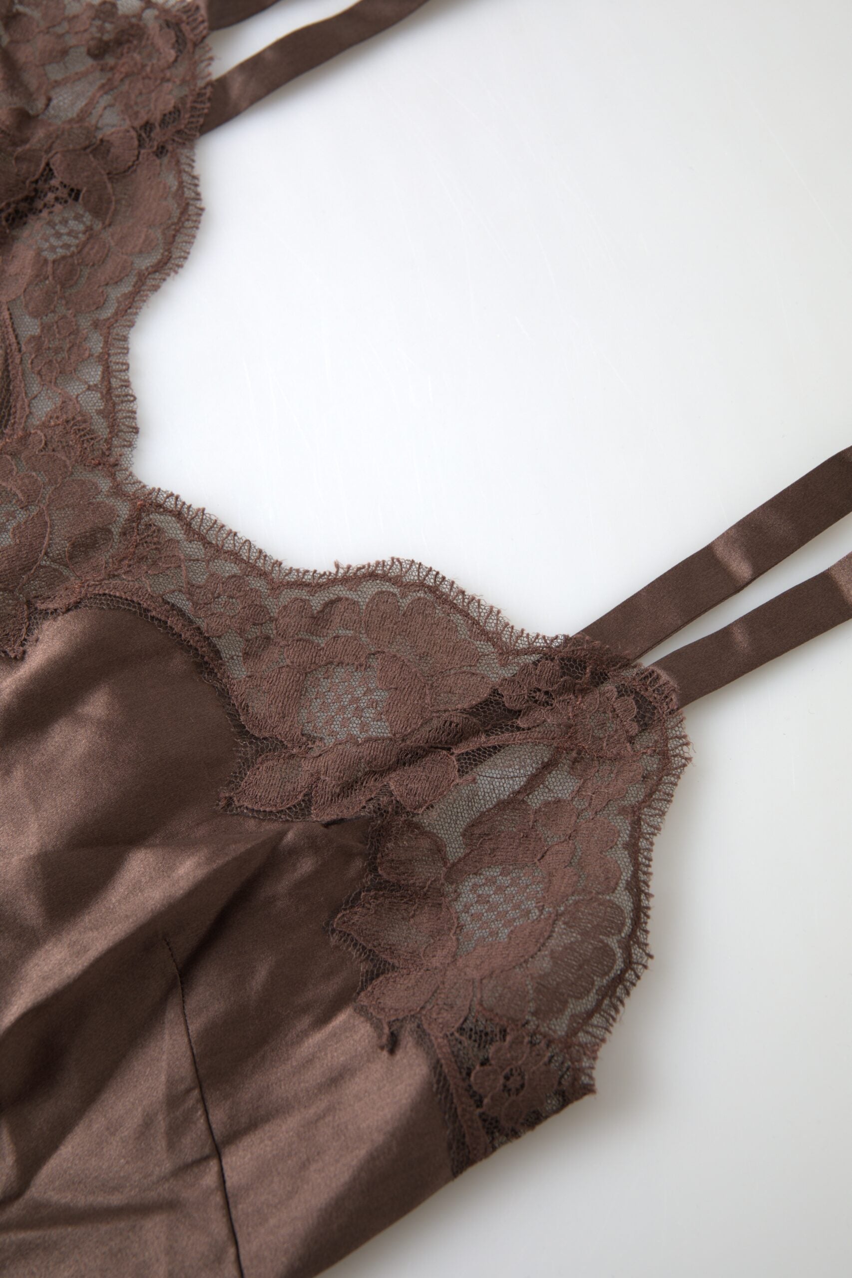 Dolce &amp; Gabbana – Camisole-Oberteil aus Seidenmischung in Braun