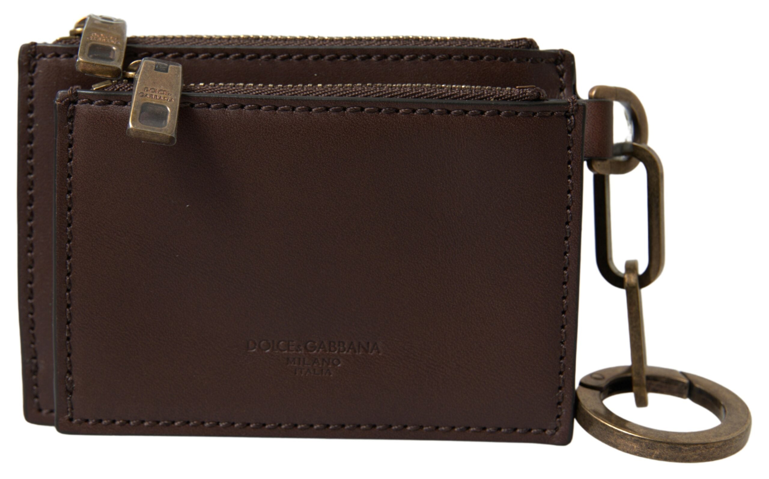 Dolce &amp; Gabbana Elegante Geldbörse aus braunem Leder
