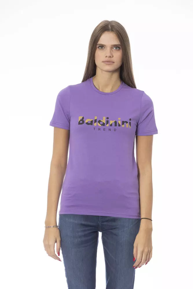 Tricou Baldinini Trend violet din bumbac pentru femei