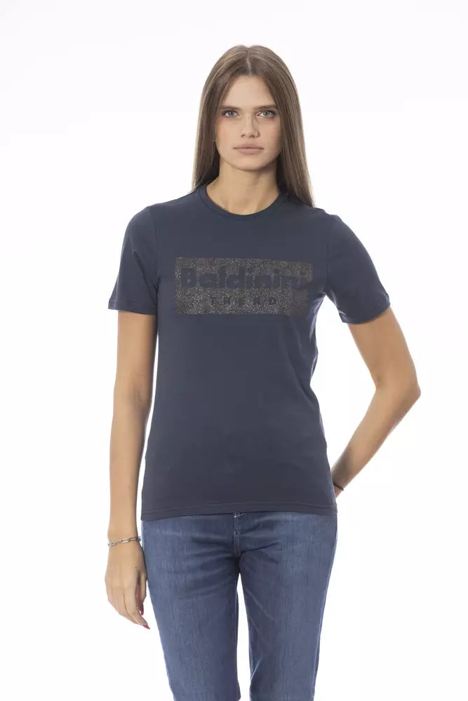 Baldinini Trend Blaues Baumwoll-Damen-T-Shirt
