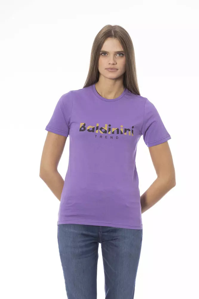 Tricou Baldinini Trend violet din bumbac pentru femei