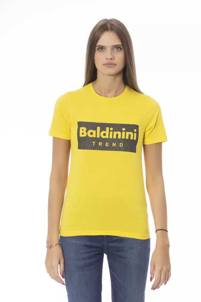 Baldinini Trend Gelbes Baumwoll-Damen-T-Shirt