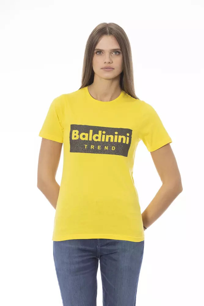 Baldinini Trend Gelbes Baumwoll-Damen-T-Shirt