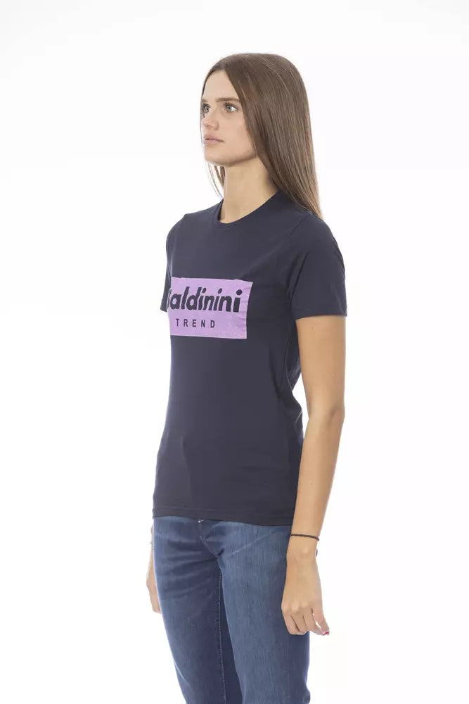 Tricou Baldinini Trend albastru din bumbac pentru femei
