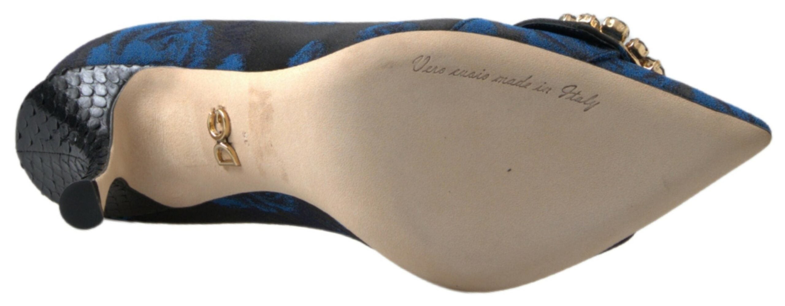 Dolce &amp; Gabbana Pantofi cu toc eleganti cu cristale albastre