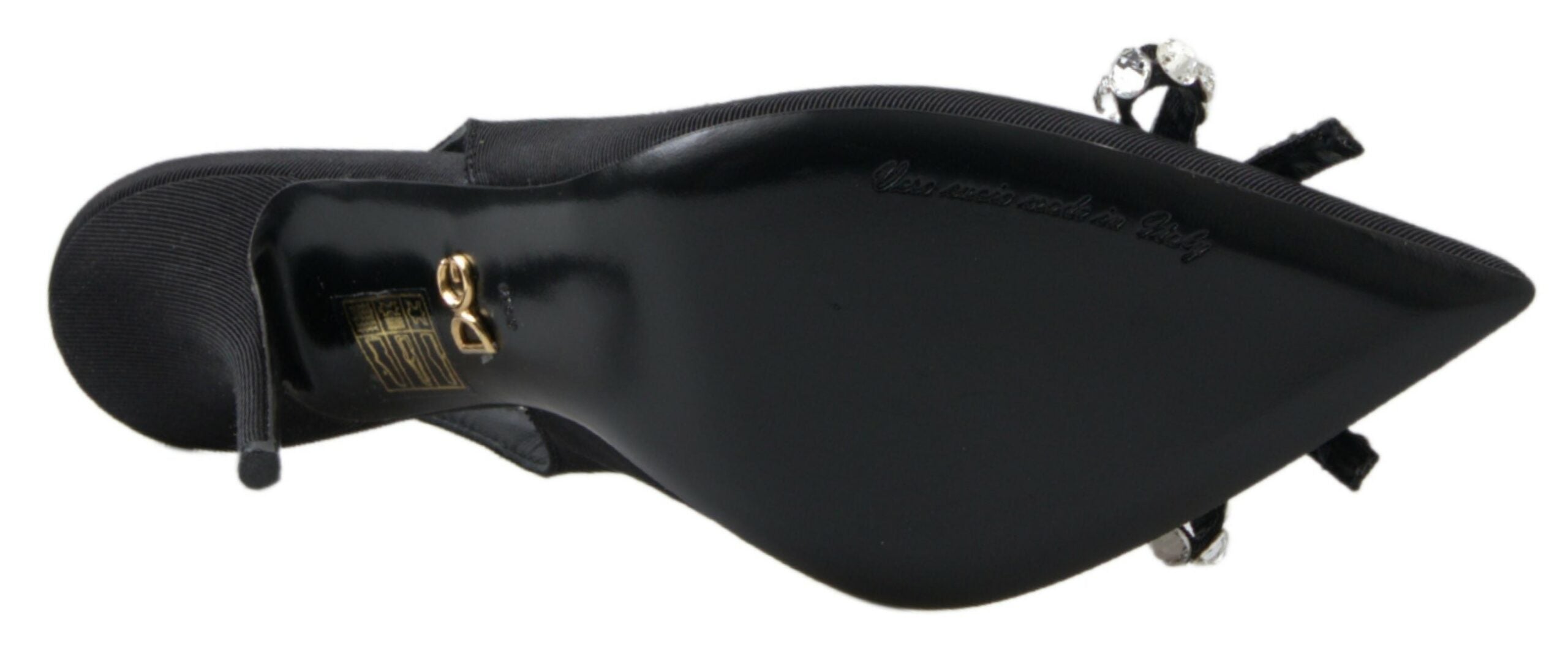 Dolce &amp; Gabbana – Verzierte schwarze Slingback-Pumps