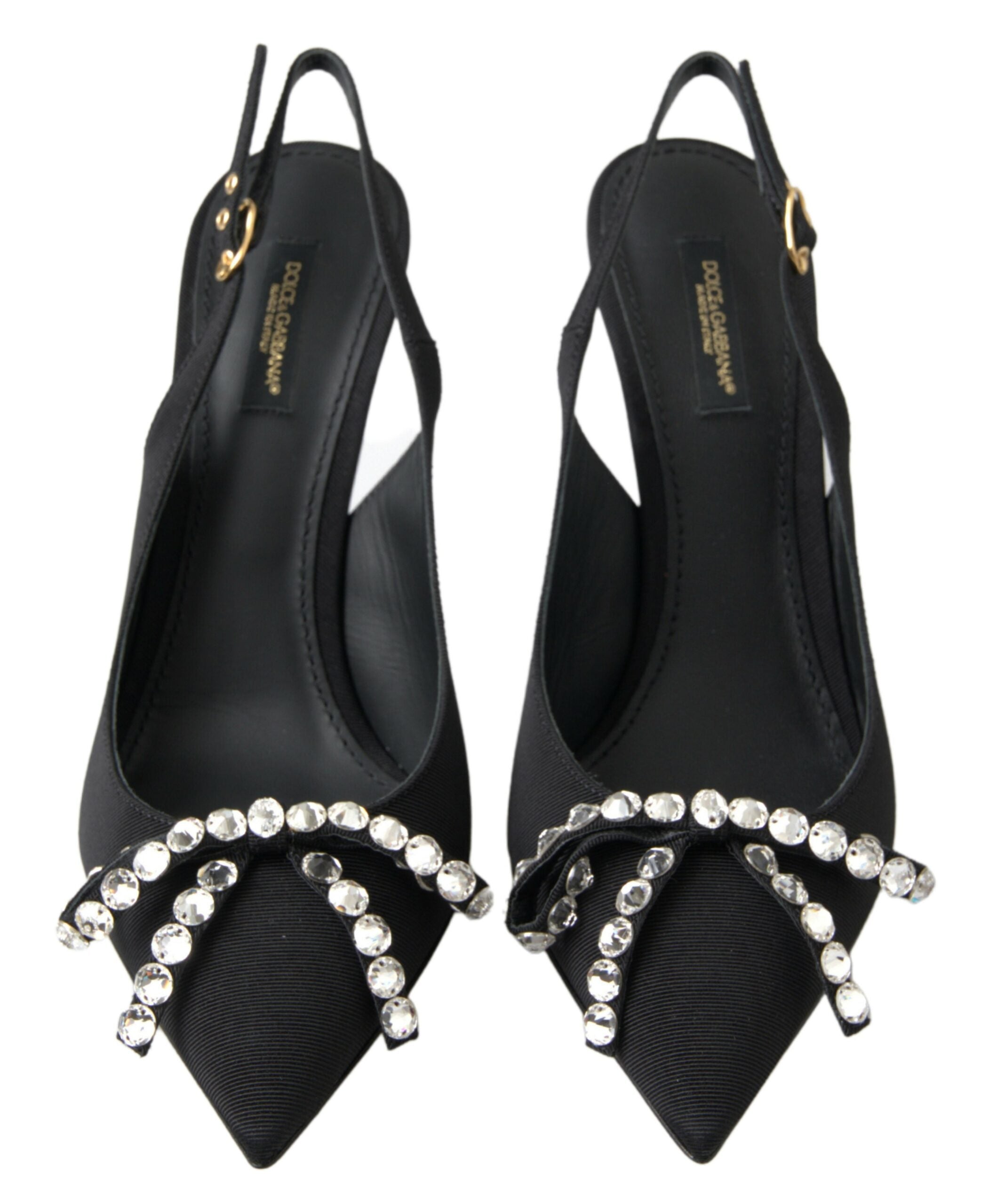 Dolce &amp; Gabbana – Verzierte schwarze Slingback-Pumps