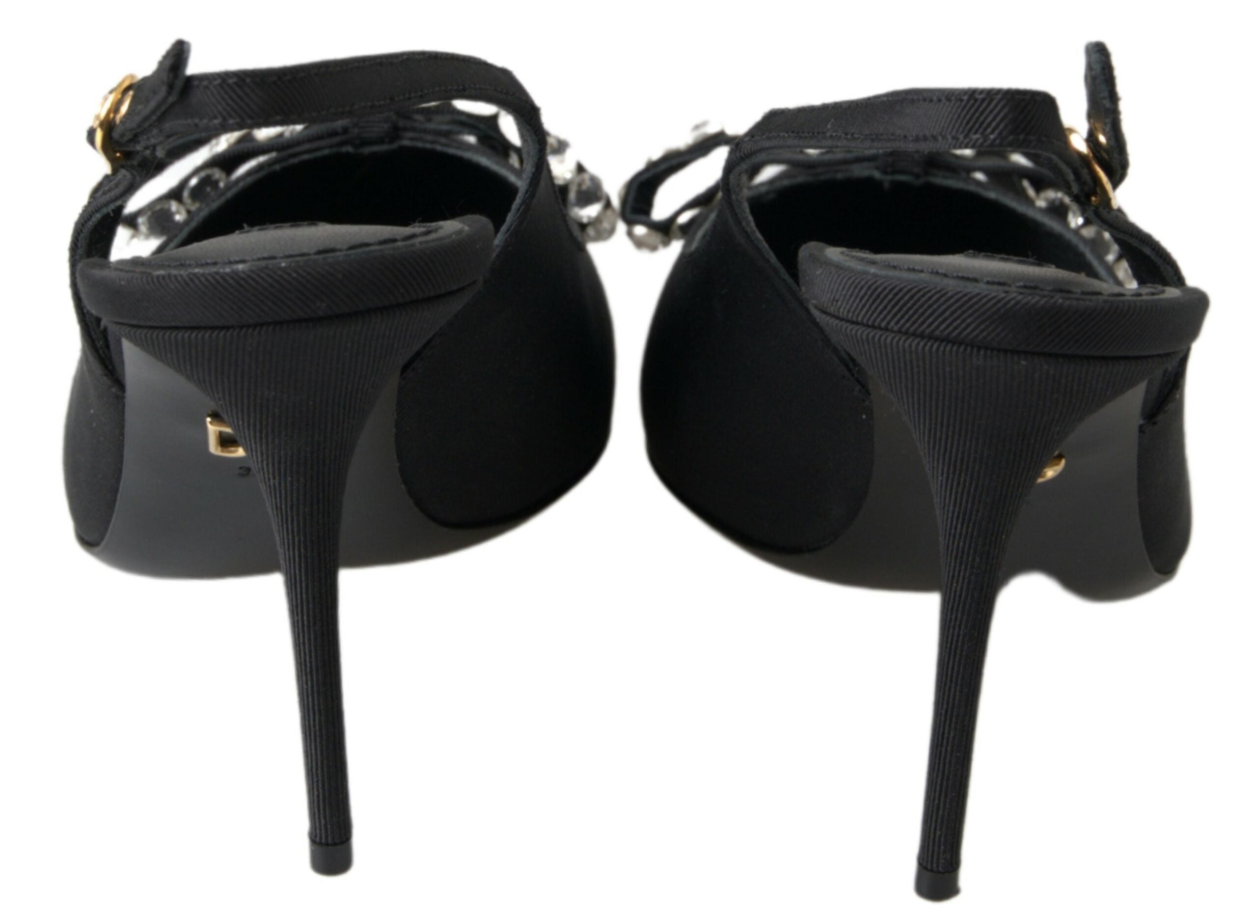 Dolce &amp; Gabbana – Verzierte schwarze Slingback-Pumps