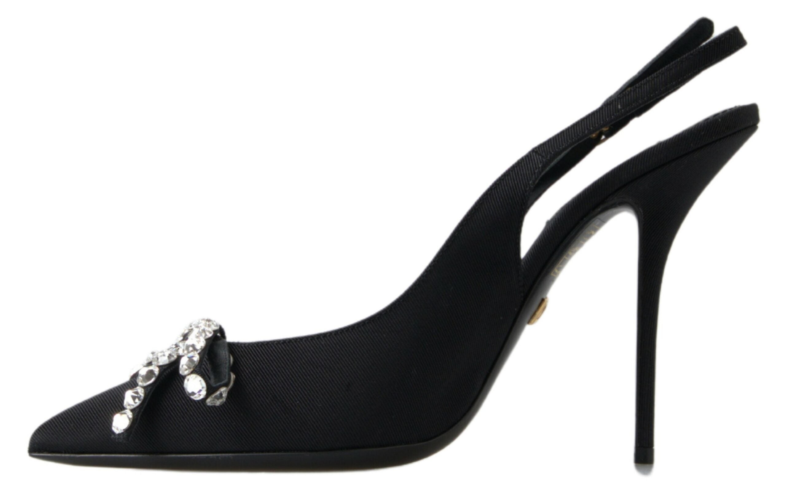 Dolce &amp; Gabbana – Verzierte schwarze Slingback-Pumps