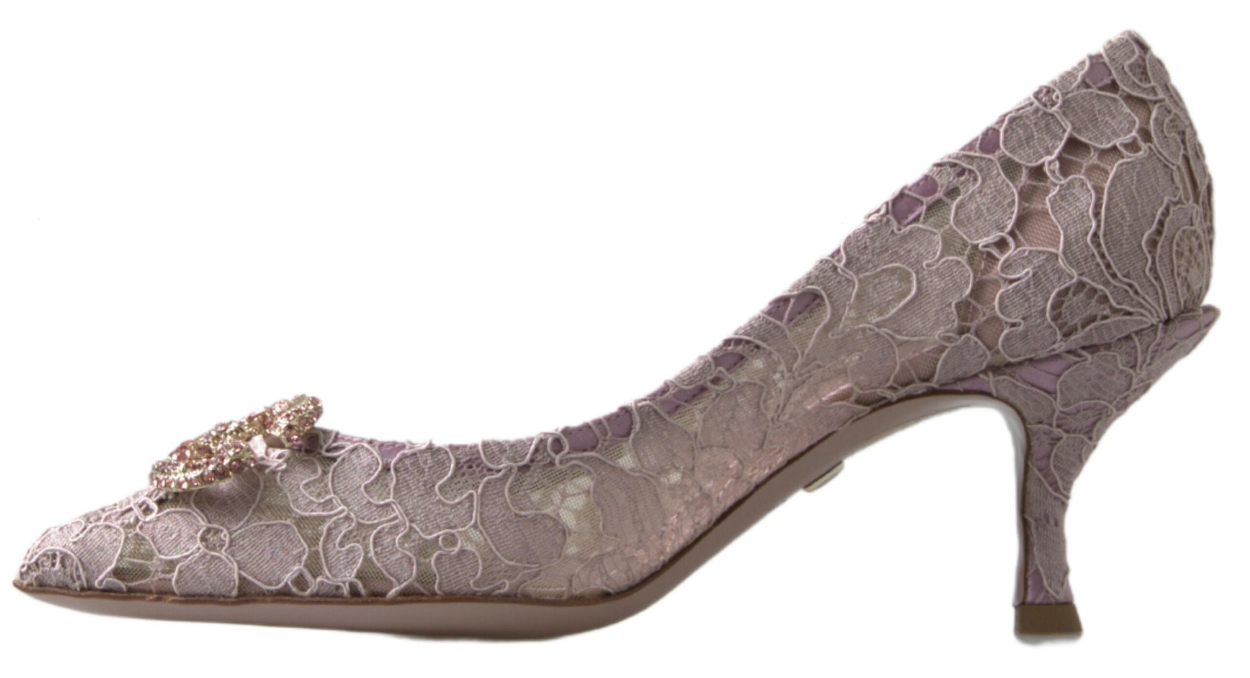 Dolce &amp; Gabbana – Elegante rosa Heels mit Kristallverzierung