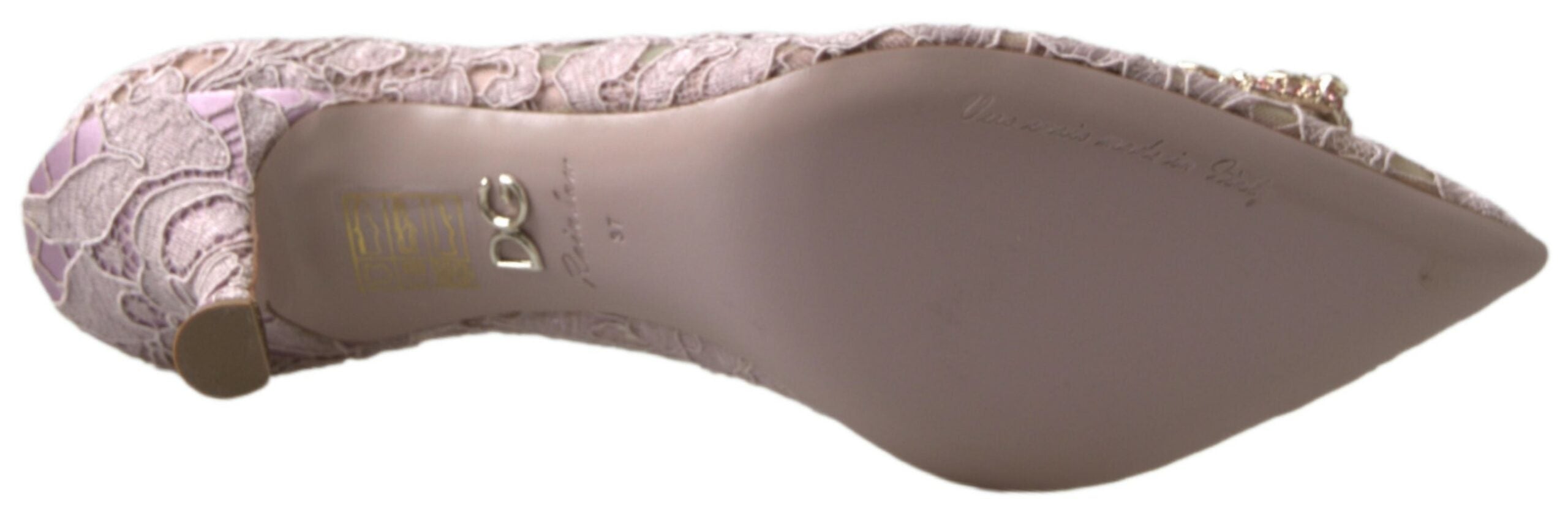 Dolce &amp; Gabbana Pantofi cu toc eleganti roz cu cristale