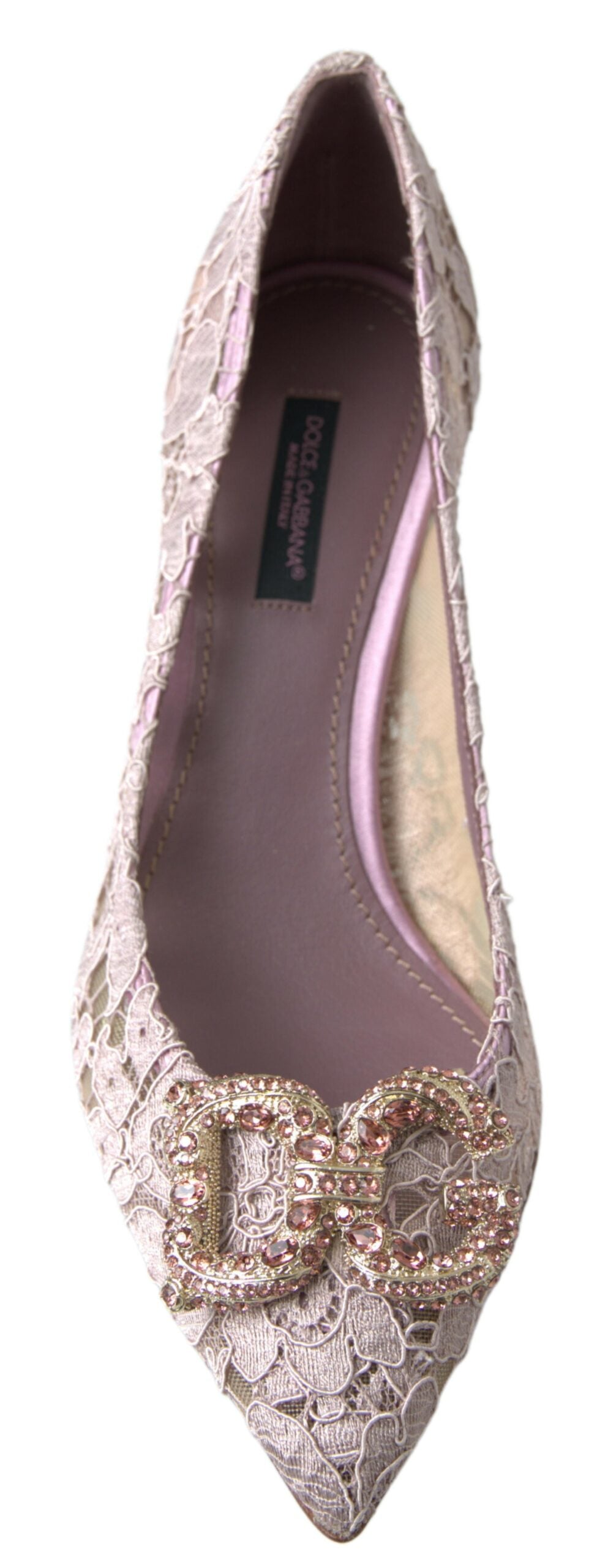 Dolce &amp; Gabbana Pantofi cu toc eleganti roz cu cristale