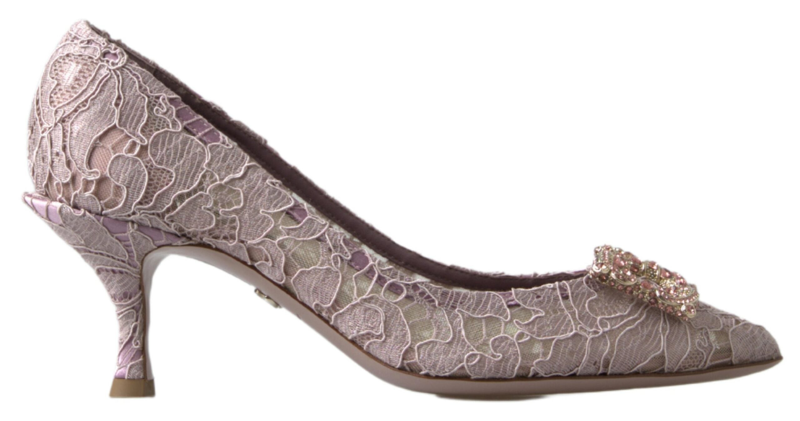 Dolce &amp; Gabbana – Elegante rosa Heels mit Kristallverzierung