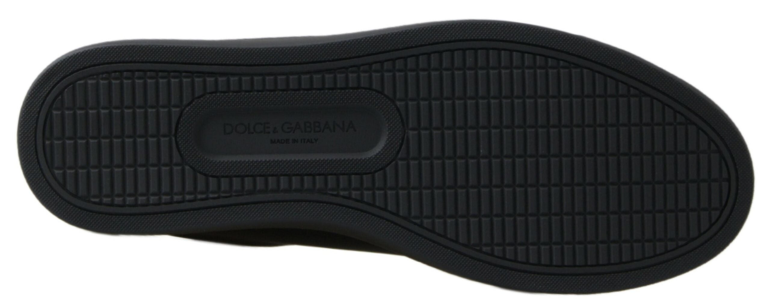 Dolce &amp; Gabbana Klassische Sneakers aus schwarzem und goldenem Leder