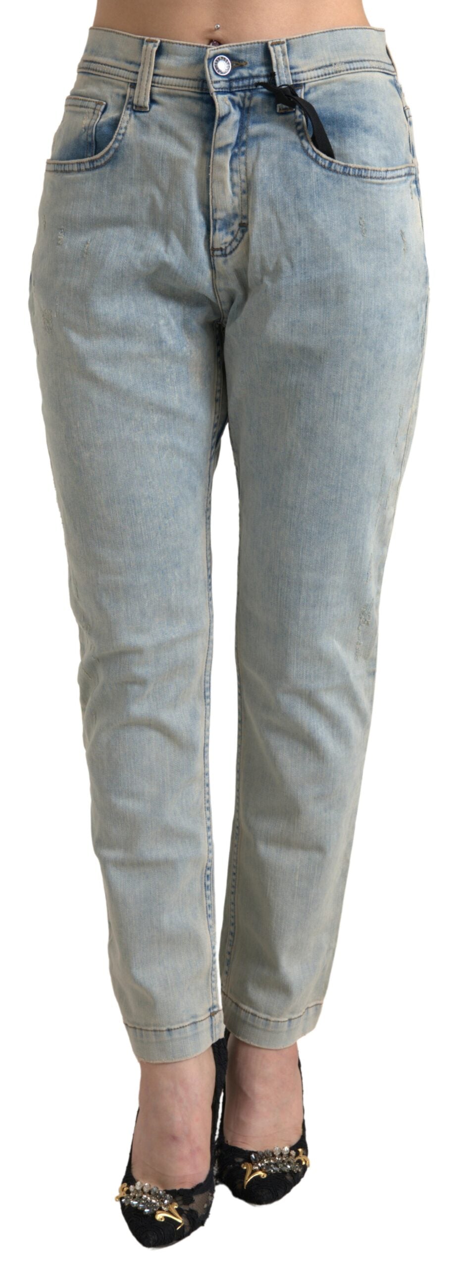 Dolce &amp; Gabbana – Schicke Skinny-Jeans mit mittlerer Taille in Blau