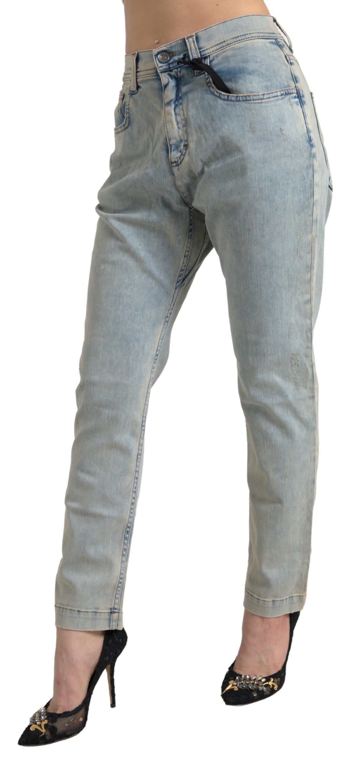 Dolce &amp; Gabbana – Schicke Skinny-Jeans mit mittlerer Taille in Blau