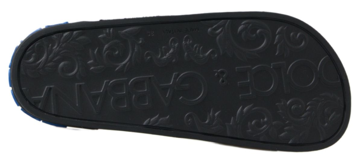 Dolce &amp; Gabbana Elegante Slide-Sandalen aus schwarzem Leder
