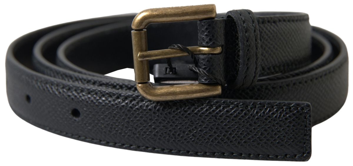 Curea elegantă din piele italiană neagră Dolce &amp; Gabbana