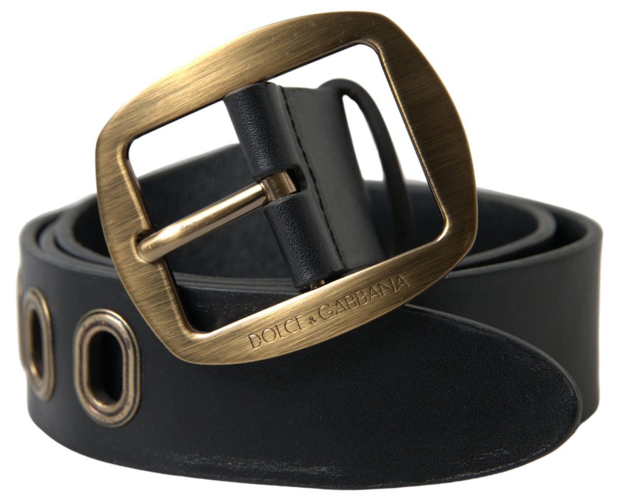 Curea elegantă din piele italiană Dolce &amp; Gabbana cu cataramă metalică