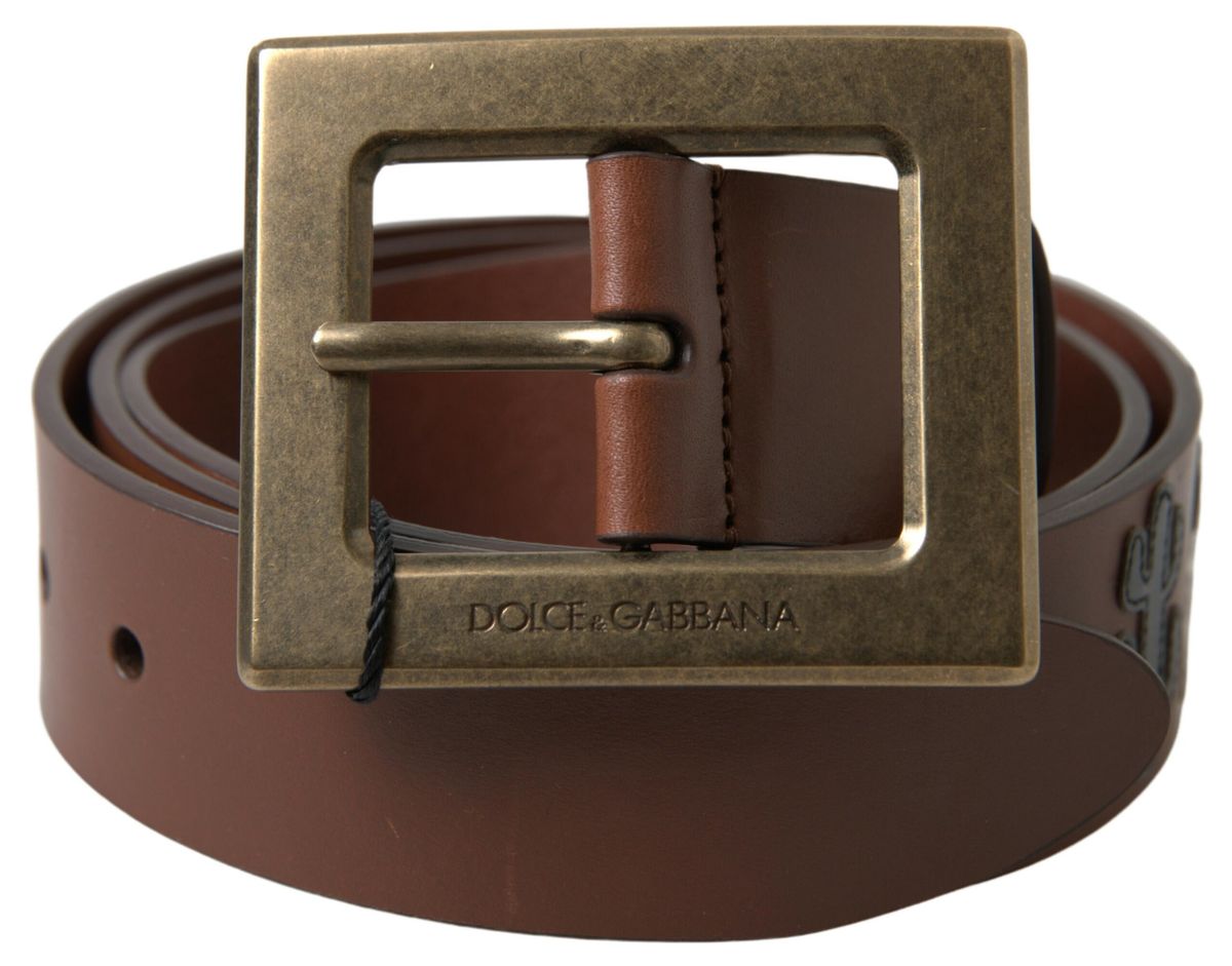 Curea elegantă din piele Dolce &amp; Gabbana cu cataramă metalică