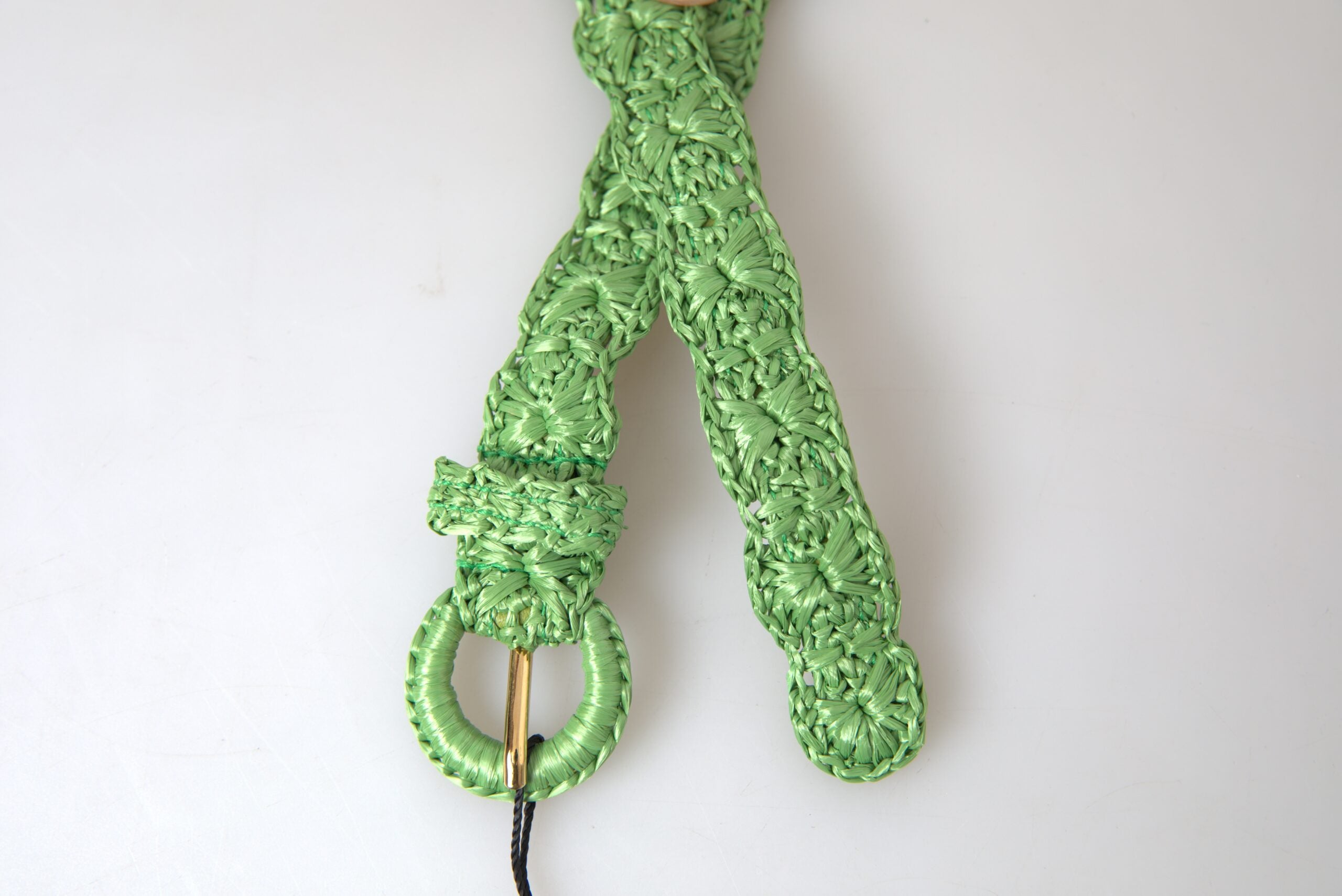 Curea elegantă din viscoză verde Dolce &amp; Gabbana cu cataramă metalică