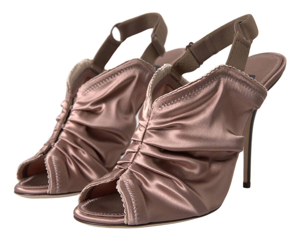 Dolce &amp; Gabbana Pantofi cu toc stiletto eleganti Slingback în culoarea maro deschis