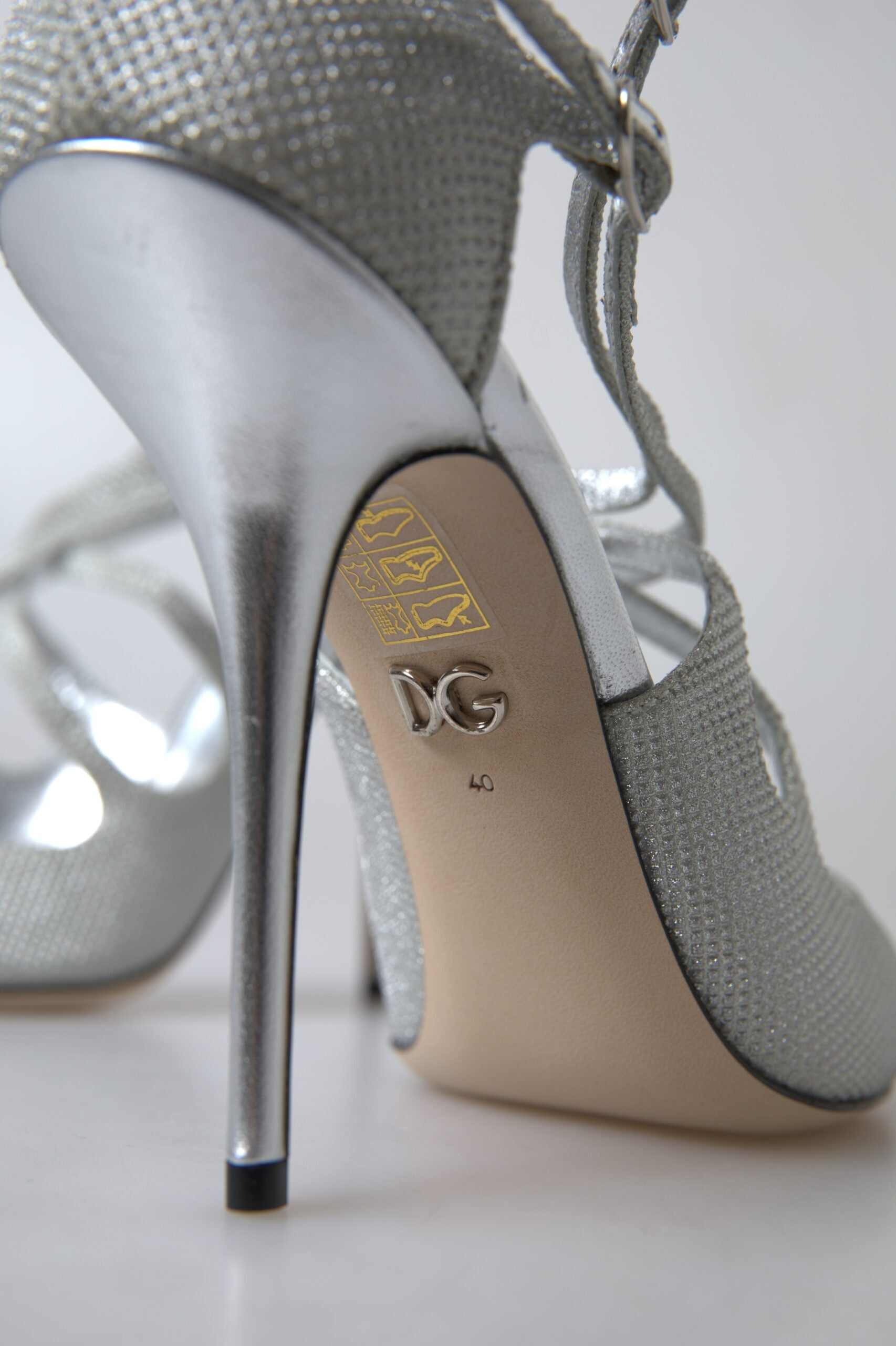 Dolce &amp; Gabbana Elegante schimmernde silberne High Heels