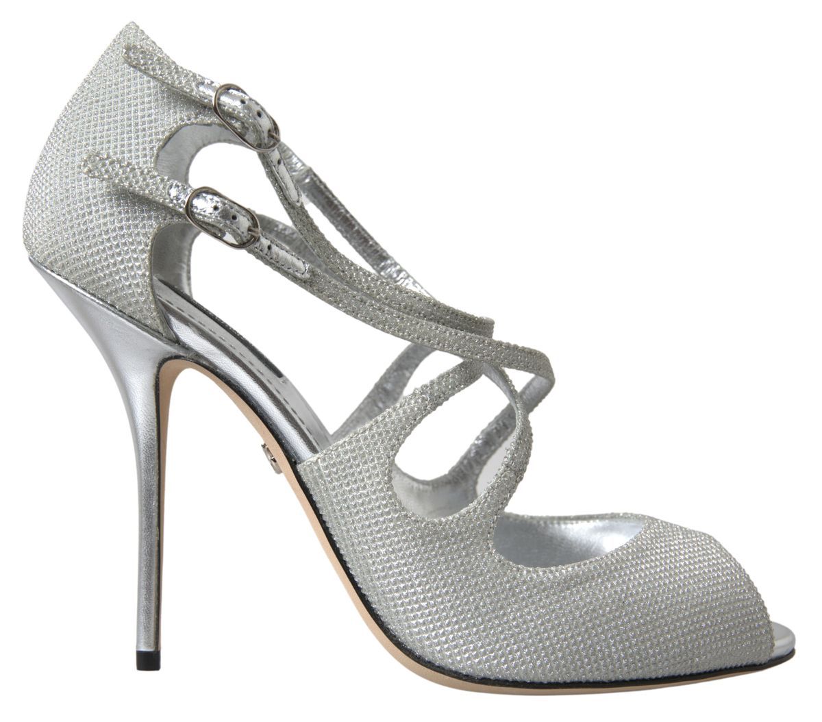 Dolce &amp; Gabbana Elegante schimmernde silberne High Heels