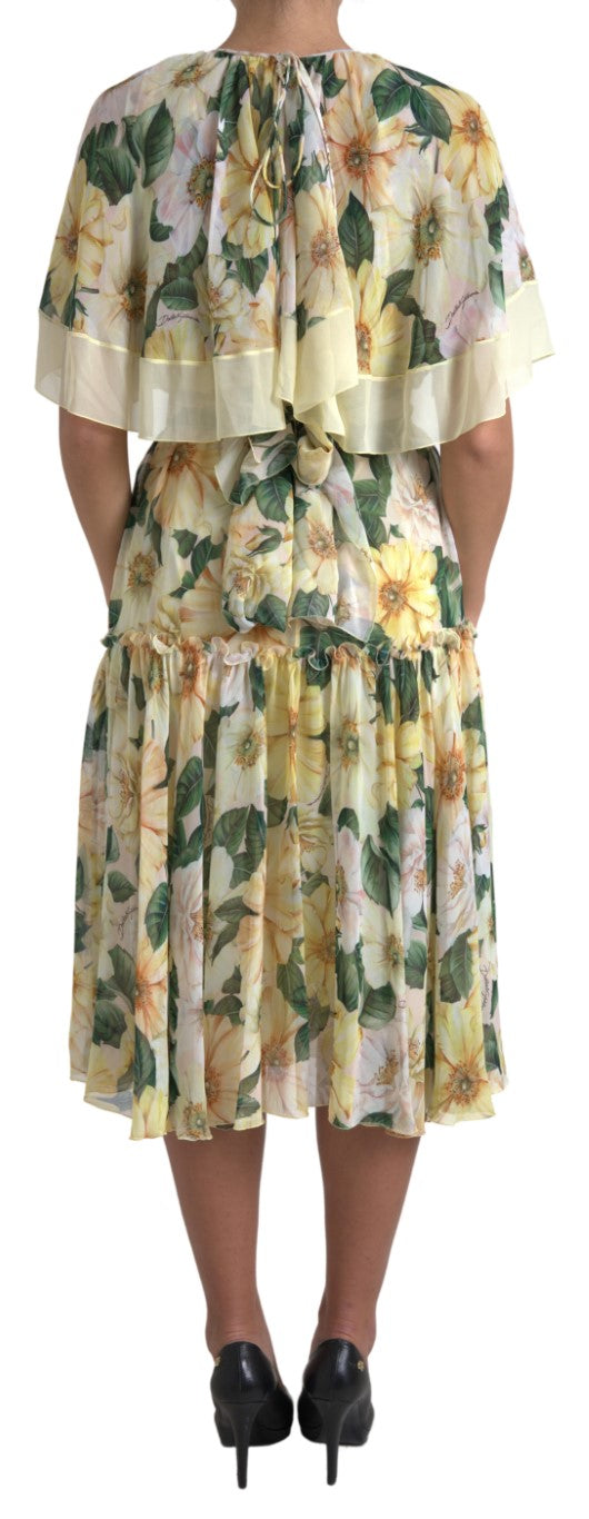 Rochie maxi elegantă cu imprimeu floral din mătase Dolce &amp; Gabbana