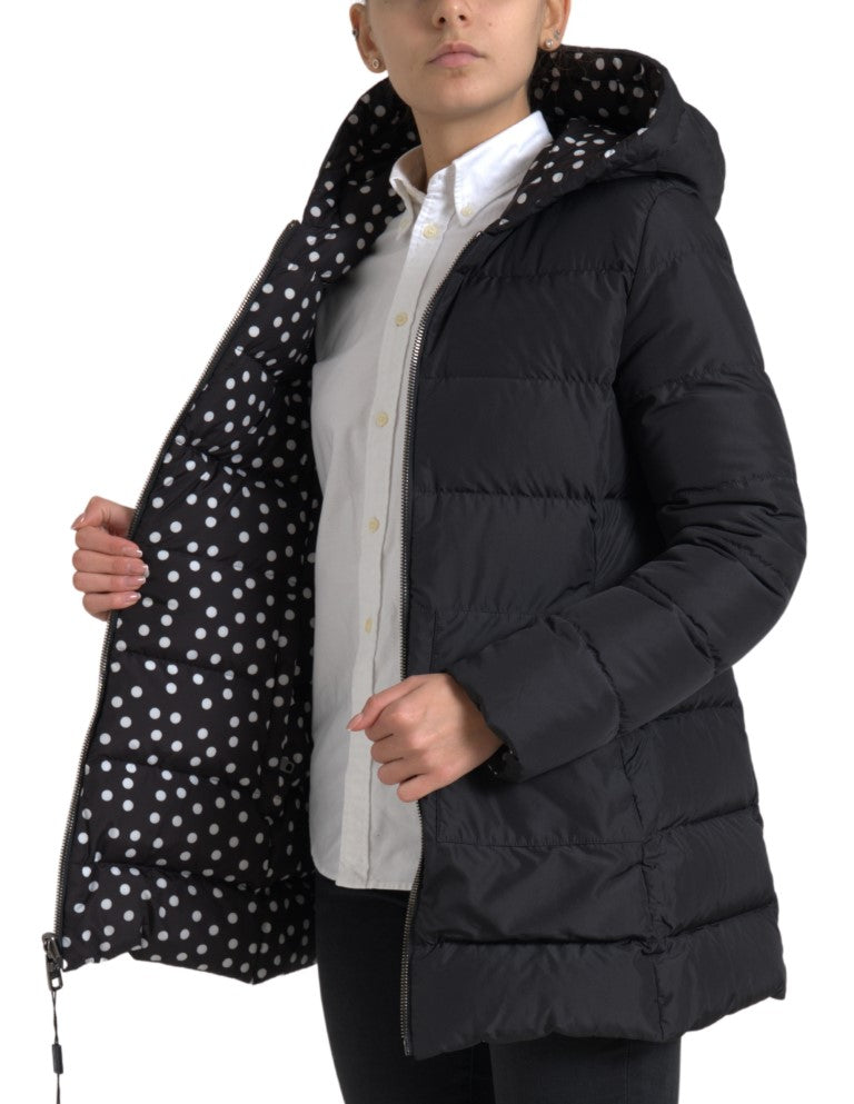 Dolce &amp; Gabbana Jachetă elegantă cu glugă și fermoar complet negru