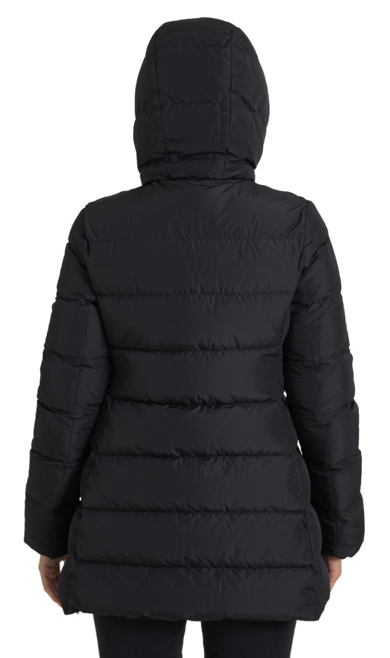 Dolce &amp; Gabbana Jachetă elegantă cu glugă și fermoar complet negru
