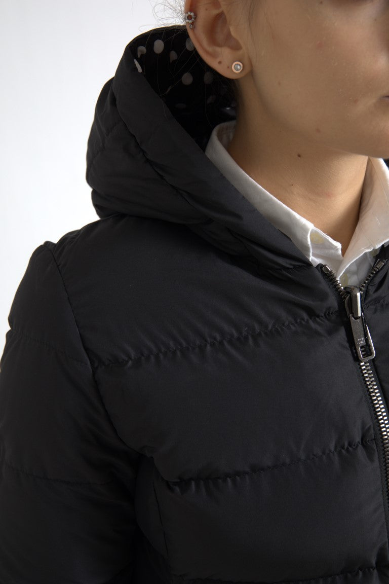 Dolce &amp; Gabbana – Elegante schwarze Kapuzenjacke mit durchgehendem Reißverschluss