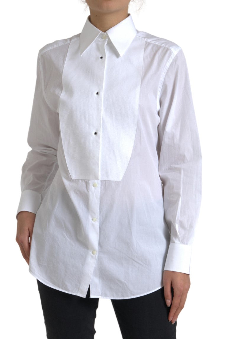 Cămașă elegantă din poplin de bumbac alb Dolce &amp; Gabbana