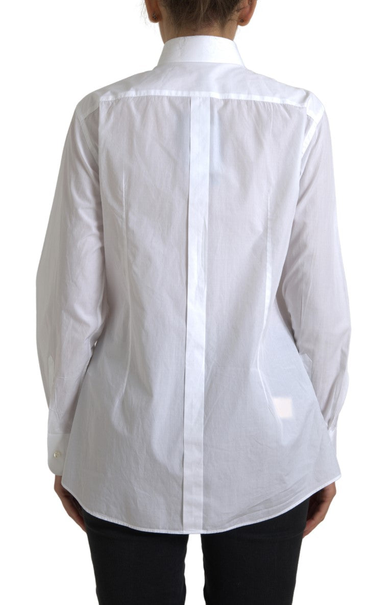 Cămașă elegantă din poplin de bumbac alb Dolce &amp; Gabbana
