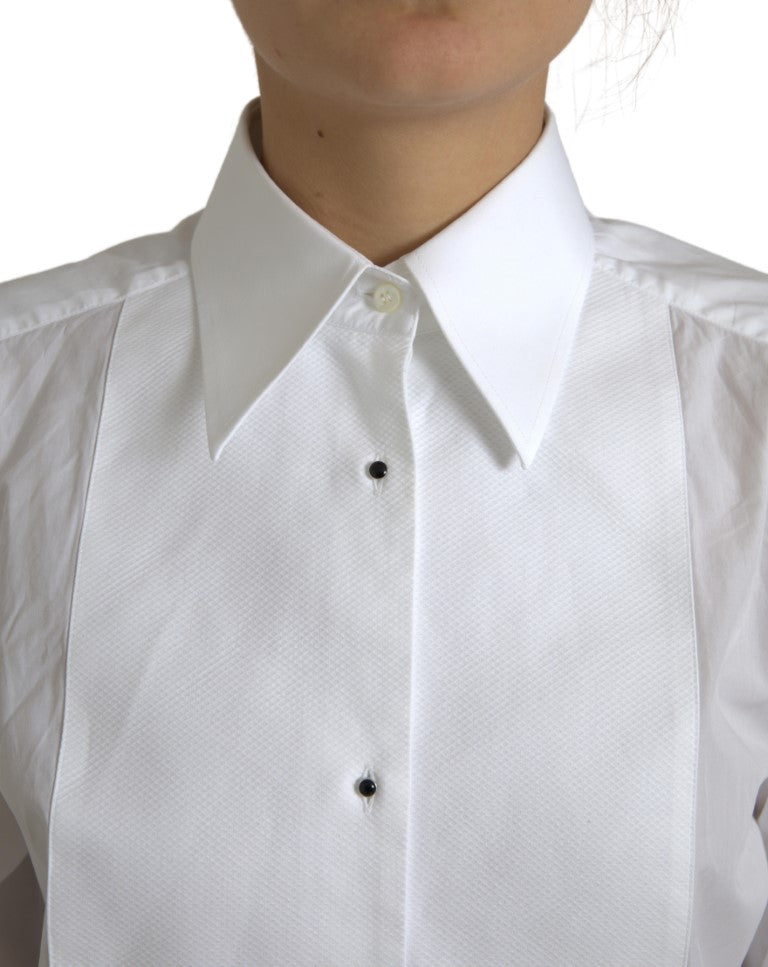 Cămașă elegantă din poplin de bumbac alb Dolce &amp; Gabbana