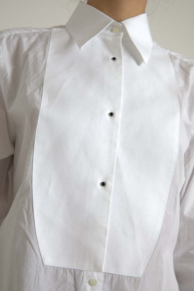 Cămașă elegantă din poplin de bumbac alb Dolce &amp; Gabbana