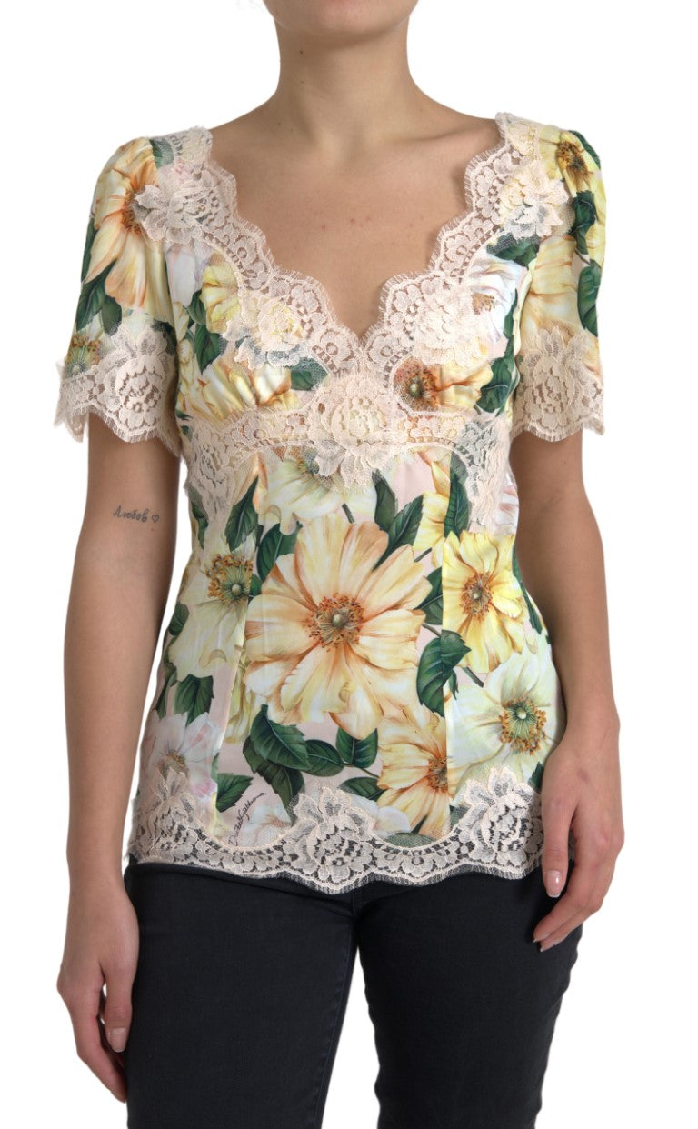 Bluză elegantă din mătase cu imprimeu floral Dolce &amp; Gabbana