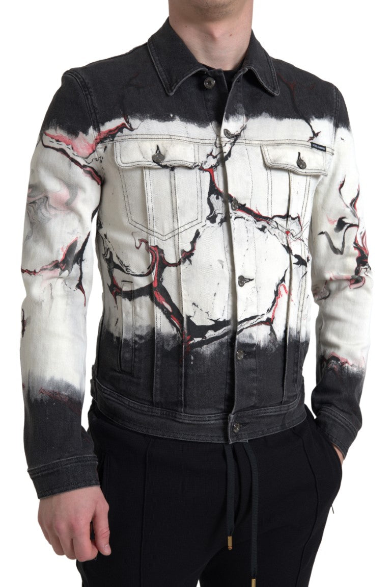 Jachetă Dolce &amp; Gabbana din denim elastic multicolor din bumbac