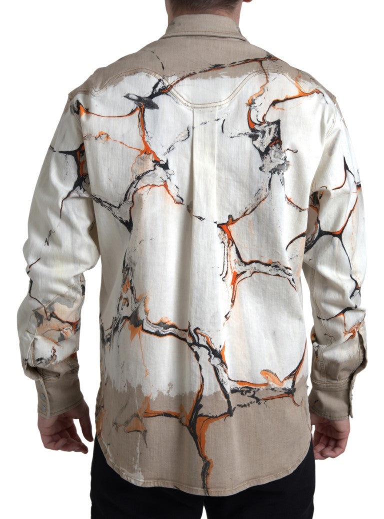 Dolce &amp; Gabbana Mehrfarbiges Baumwoll-Stretch-Jeanshemd